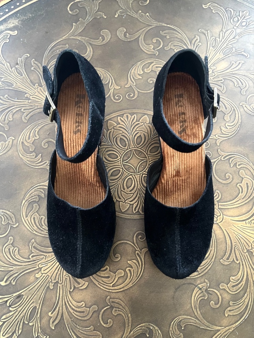 Korks Women's Evah Clog Sandals Black Suede Size 7.5 M Mary Jane Heels - Picture 3 of 10